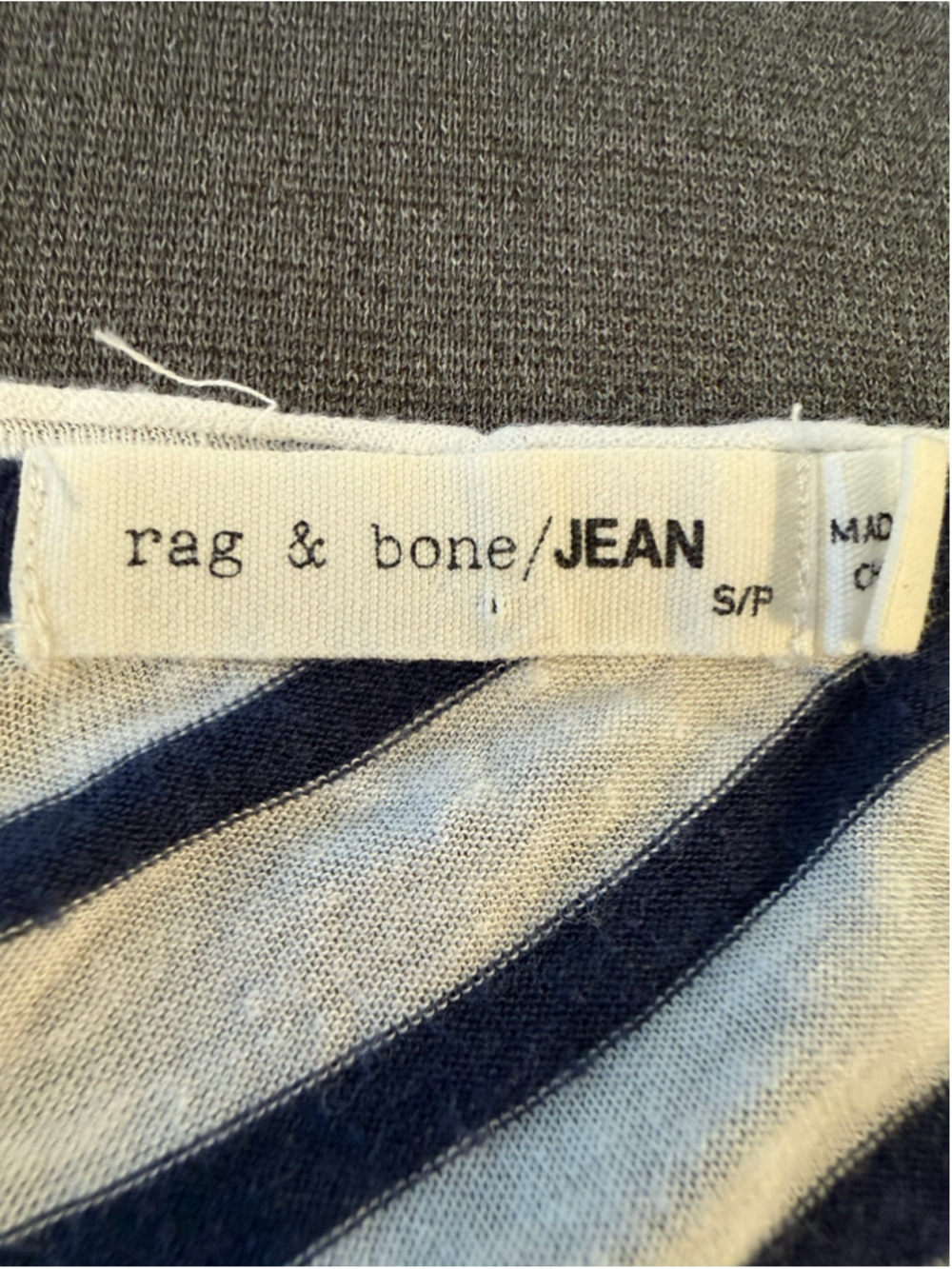 rag & bone Valley Stripe Asymmetric Linen Modal Top SZ S - Picture 6 of 6
